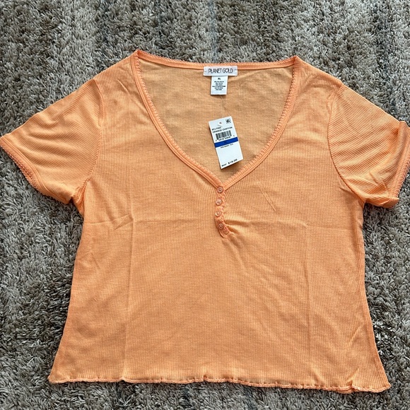 NWT Plant Gold orange ribbon baby tee - Picture 1 of 7